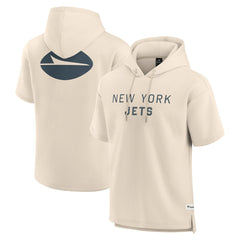 New York Jets Elements Future Ground Lettering Short Sleeve Pullover Hoodie Cream | Fanatics