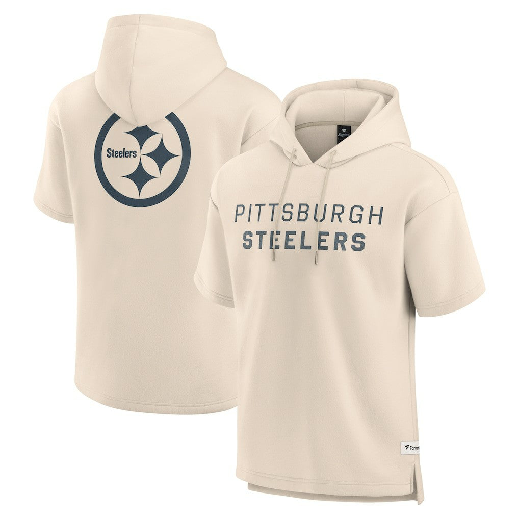 Pittsburgh Steelers Elements Future Ground Lettering Short Sleeve Pullover Hoodie Cream | Fanatics