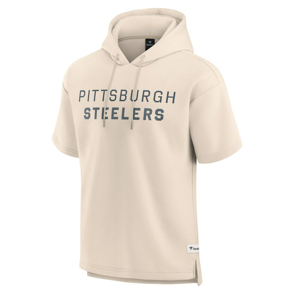 Pittsburgh Steelers Elements Future Ground Lettering Short Sleeve Pullover Hoodie Cream | Fanatics