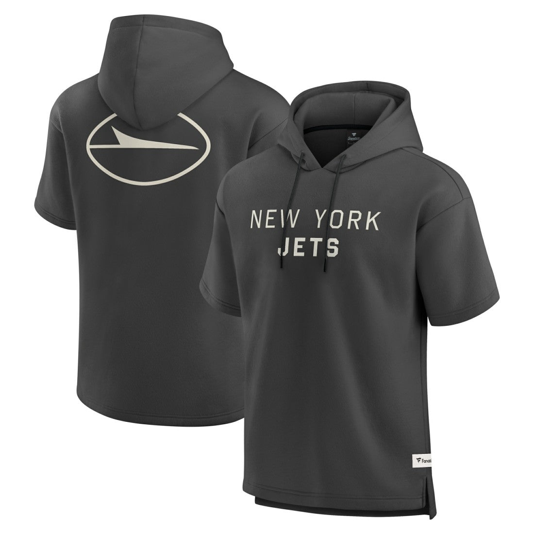 New York Jets Elements Future Ground Lettering Short Sleeve Pullover Hoodie Charcoal | Fanatics