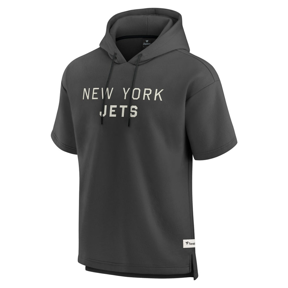 New York Jets Elements Future Ground Lettering Short Sleeve Pullover Hoodie Charcoal | Fanatics
