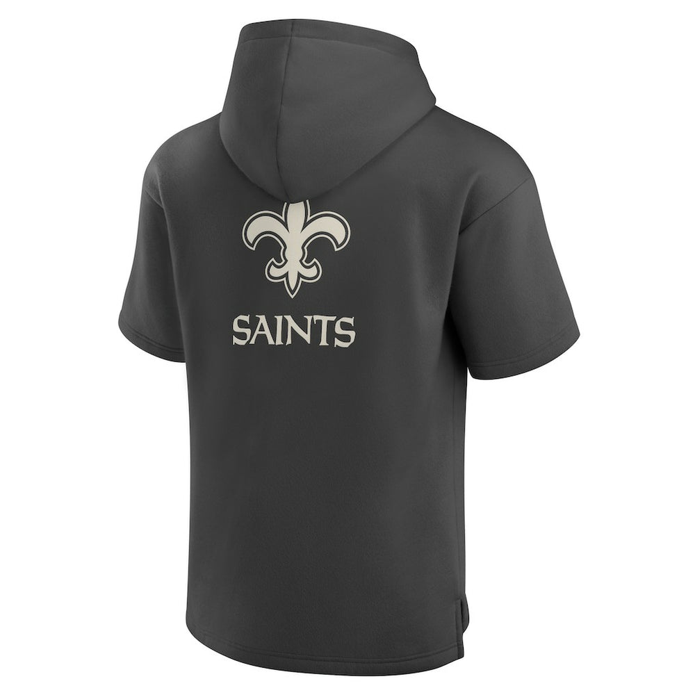 New Orleans Saints Elements Future Ground Lettering Short Sleeve Pullover Hoodie Charcoal | Fanatics