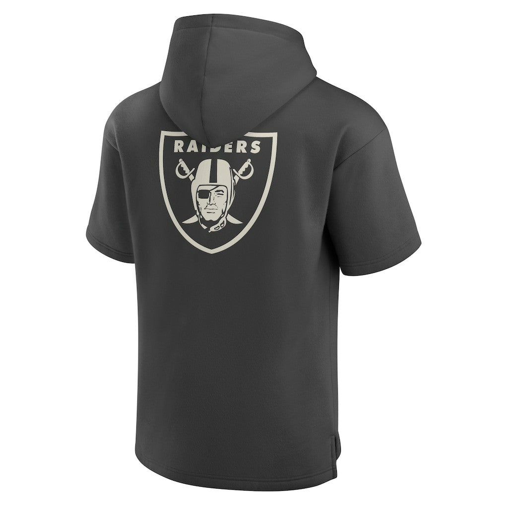 Las Vegas Raiders Elements Future Ground Lettering Short Sleeve Pullover Hoodie Charcoal | Fanatics