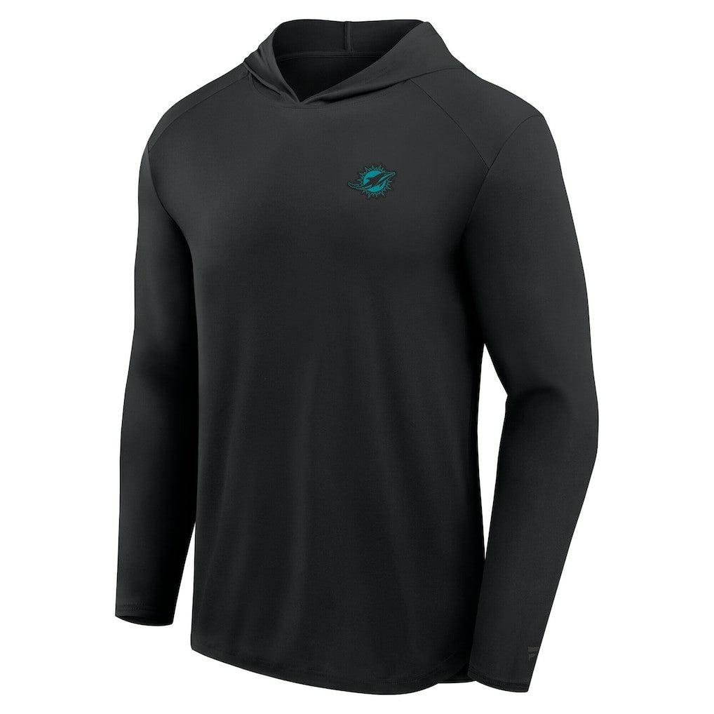 Miami Dolphins Front Office Power Mono Long Sleeve Hoodie T-Shirt Black | Fanatics