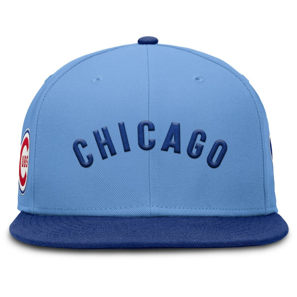 Chicago Cubs Nike Cooperstown Two-Tone Dri-FIT Round Bill True Fitted Hat - MLB