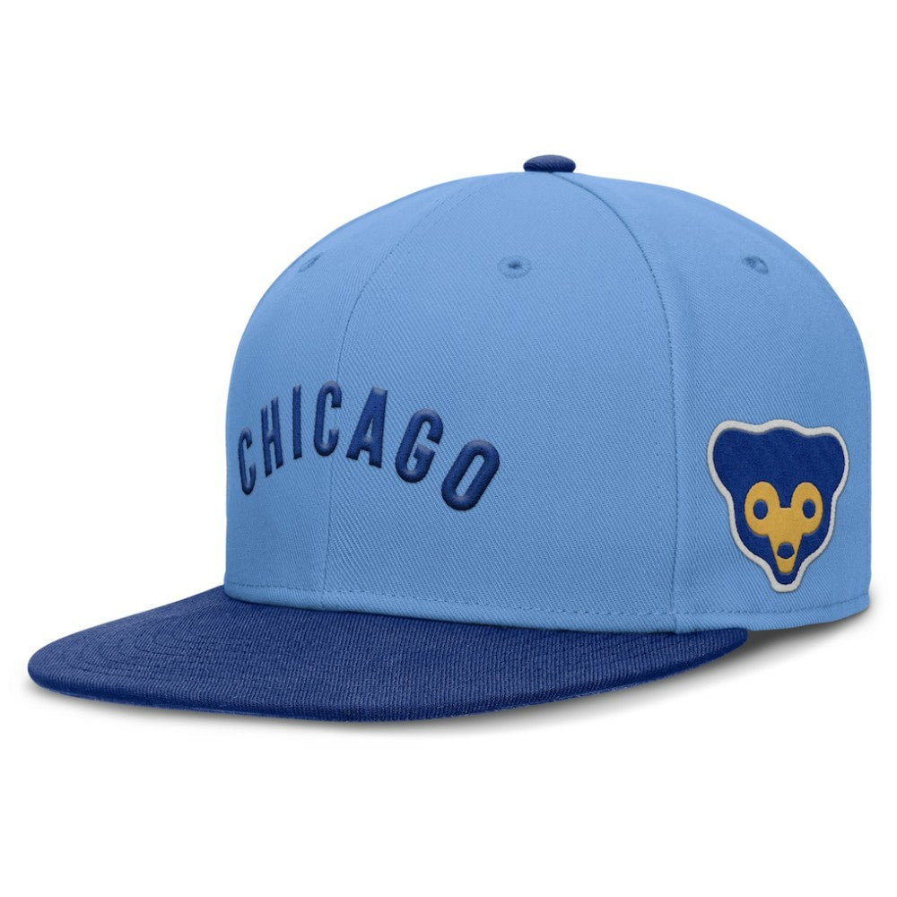 Chicago Cubs Nike Cooperstown Two-Tone Dri-FIT Round Bill True Fitted Hat - MLB