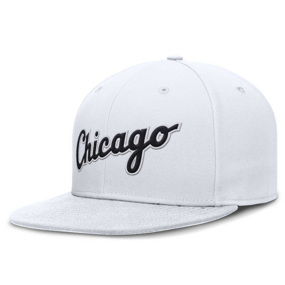 Chicago White Sox Nike Wordmark Dri-FIT Round Bill True Fitted Hat - MLB