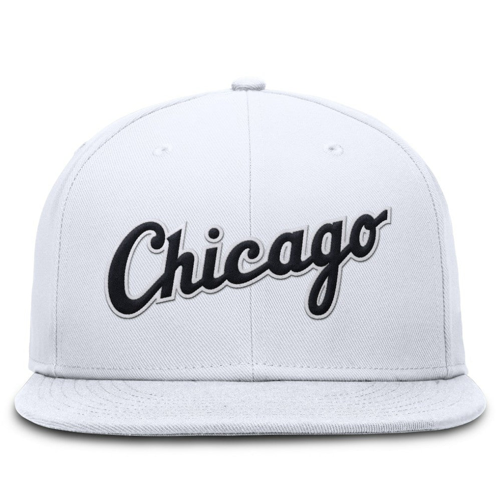 Chicago White Sox Nike Wordmark Dri-FIT Round Bill True Fitted Hat - MLB