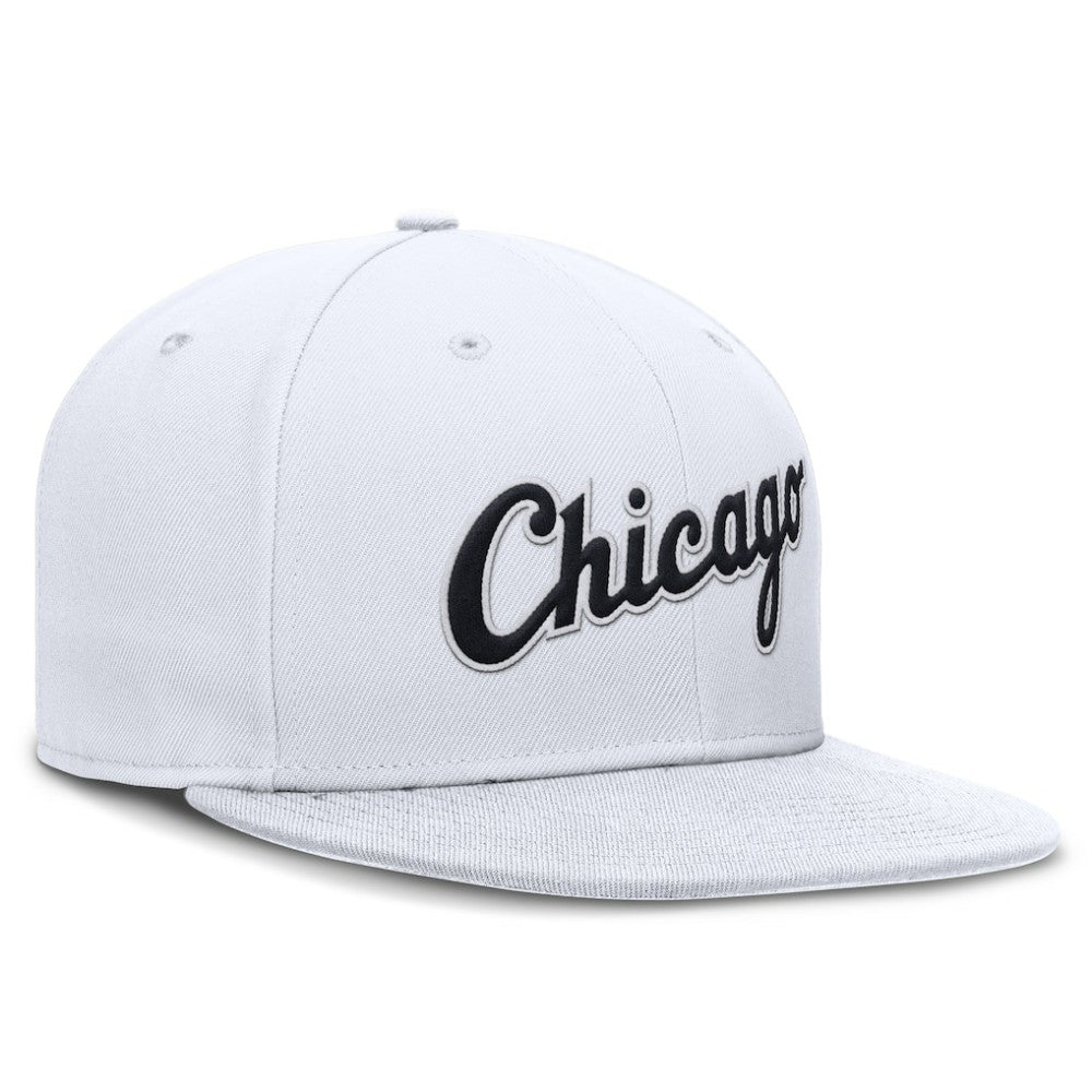 Chicago White Sox Nike Wordmark Dri-FIT Round Bill True Fitted Hat - MLB