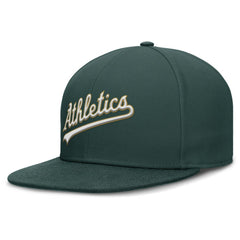 Athletics Nike Wordmark Dri-FIT Round Bill True Fitted Hat - MLB