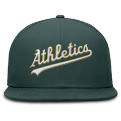Athletics Nike Wordmark Dri-FIT Round Bill True Fitted Hat - MLB