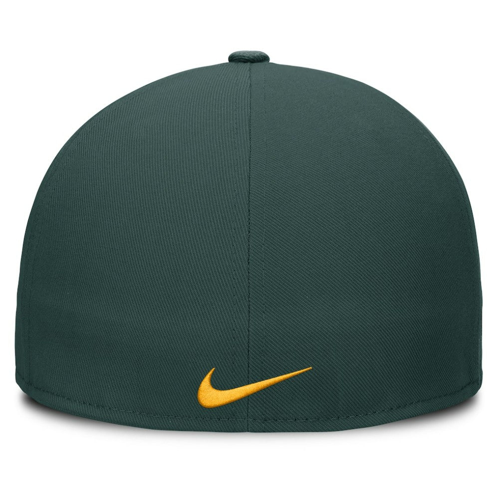 Athletics Nike Wordmark Dri-FIT Round Bill True Fitted Hat - MLB