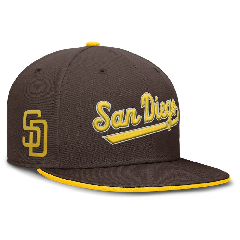 San Diego Padres Nike Primetime Dri-FIT Round Bill True Fitted Hat - MLB