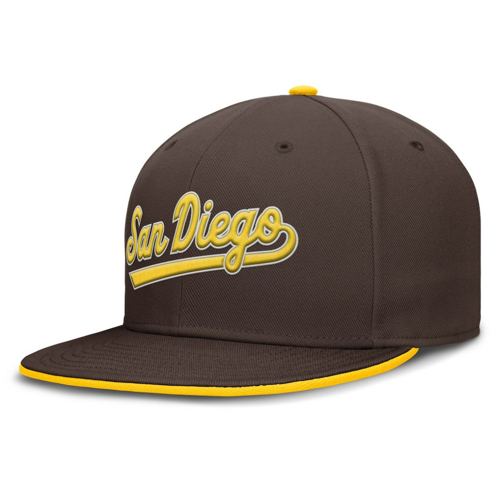 San Diego Padres Nike Primetime Dri-FIT Round Bill True Fitted Hat - MLB
