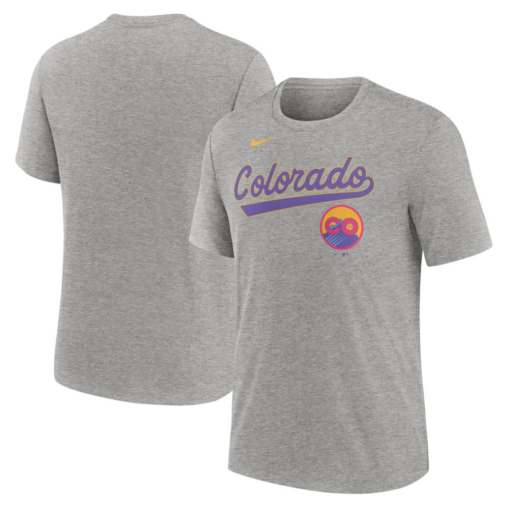 Colorado Rockies Nike City Connect Script Tri-Blend T-Shirt - MLB