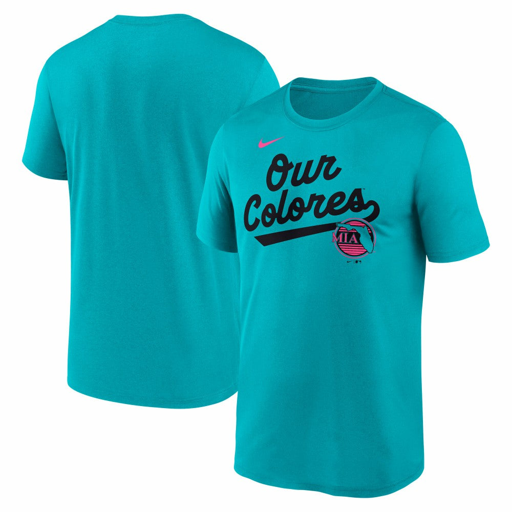 Miami Marlins Nike 2025 City Connect Team Phrase Script Legend Performance T-Shirt - MLB