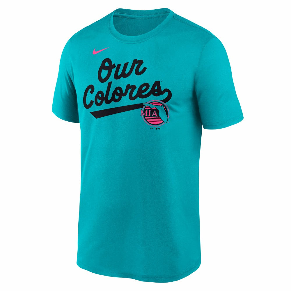 Miami Marlins Nike 2025 City Connect Team Phrase Script Legend Performance T-Shirt - MLB