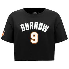 Joe Burrow Cincinnati Bengals Pro Standard Women's Player Name & Number Cropped Boxy T-Shirt Black | NFL