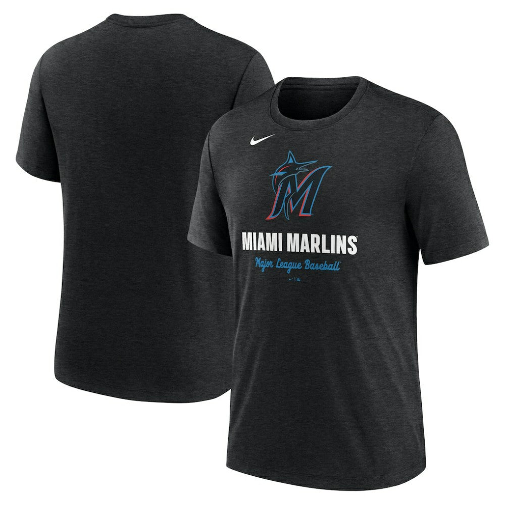 Miami Marlins Nike Logo Tri-Blend T-Shirt - MLB