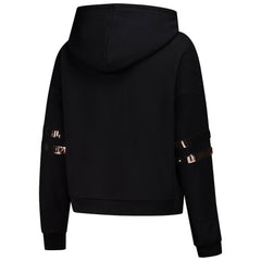 Cleveland Browns Cuce Women's Cropped Sequins Pullover Hoodie Black | NFL