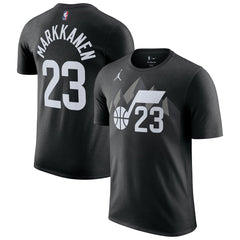 Lauri Markkanen Utah Jazz Jordan Brand Statement Edition Name & Number T-Shirt Black - NBA