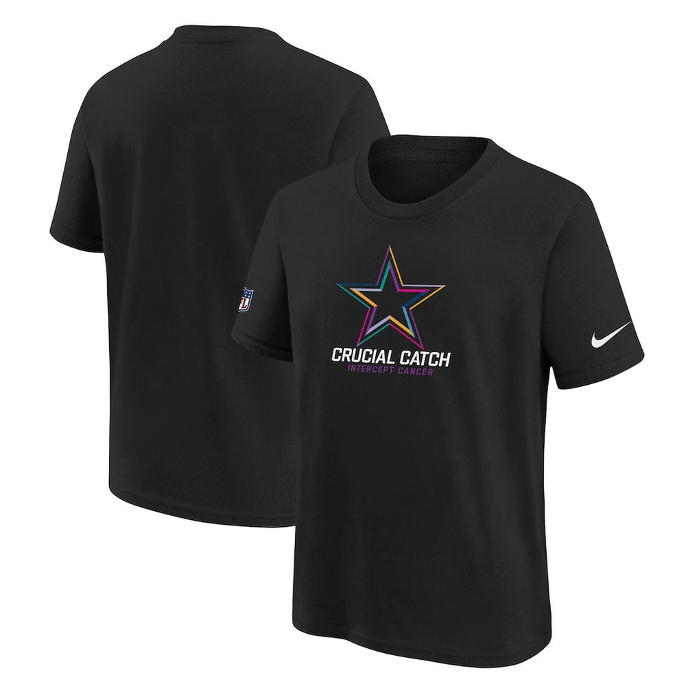 Dallas Cowboys Youth 2024 NFL Crucial Catch T-Shirt Black | Nike for Sale