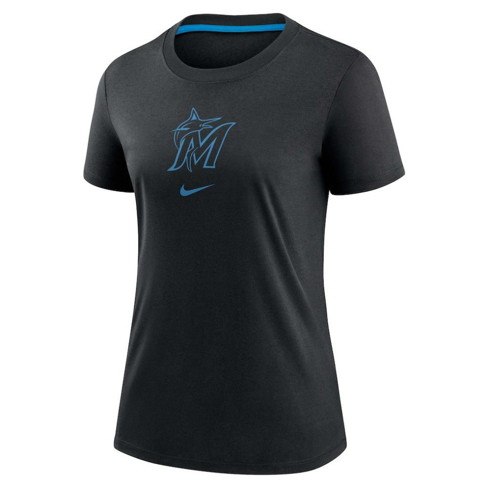 Miami Marlins Nike Women's Authentic Collection Early Work Tri-Blend T-Shirt - MLB