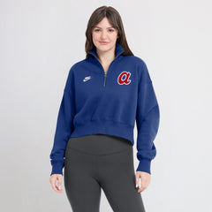 Atlanta Braves Nike Women's Cooperstown Collection Phoenix Fleece Half-Zip Sweatshirt - MLB