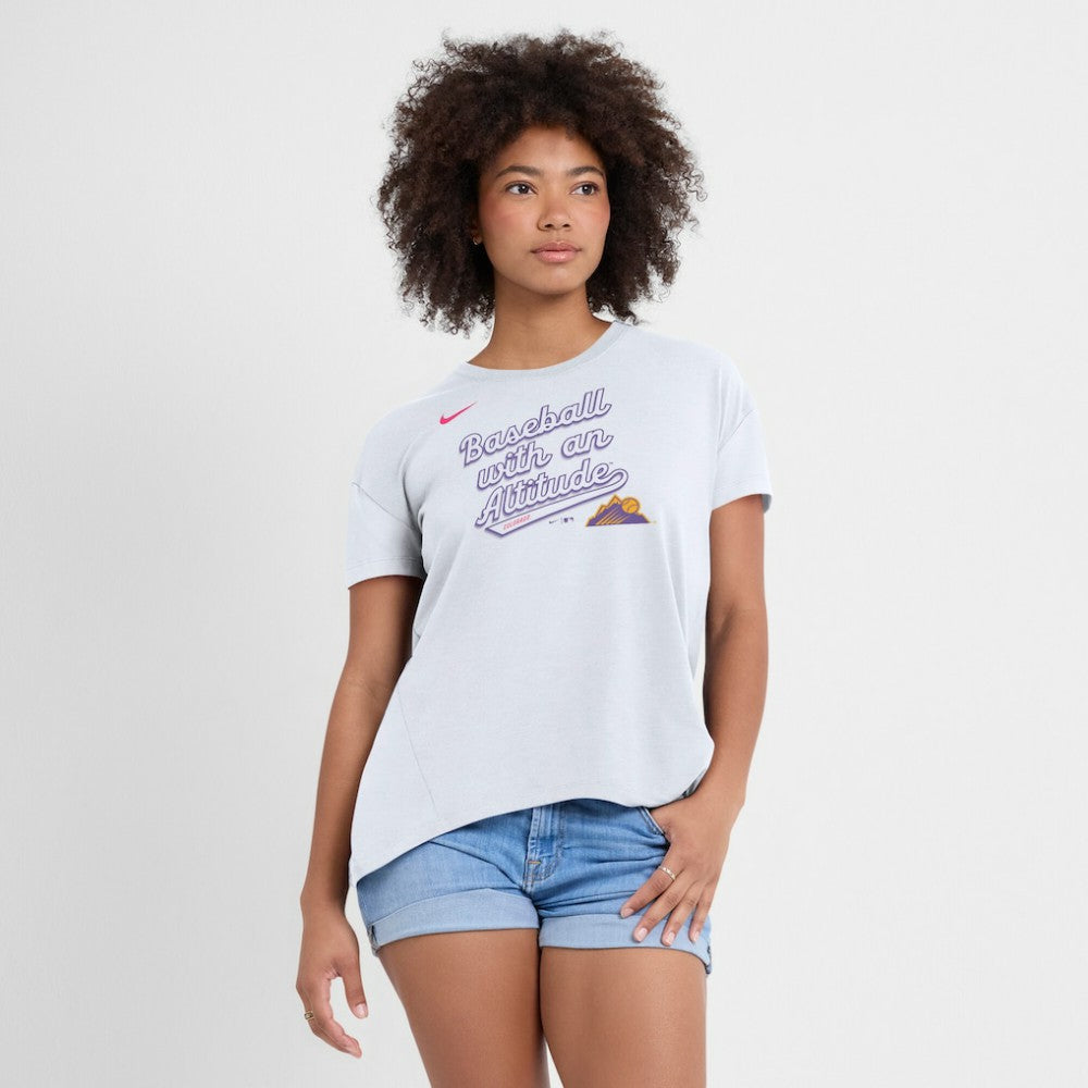 Colorado Rockies Nike Women's 2025 City Connect Flowy Fashion Tri-Blend Dri-FIT T-Shirt - MLB
