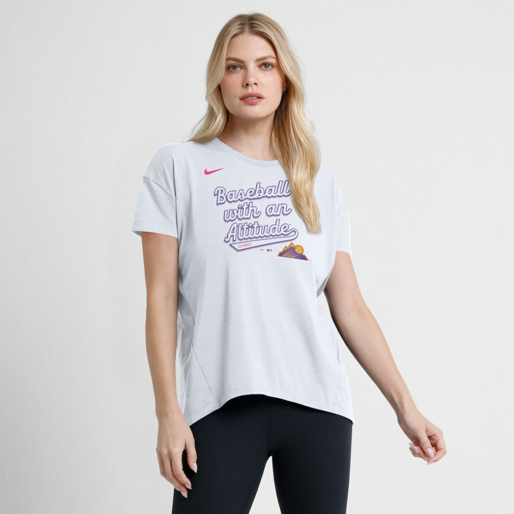 Colorado Rockies Nike Women's 2025 City Connect Flowy Fashion Tri-Blend Dri-FIT T-Shirt - MLB