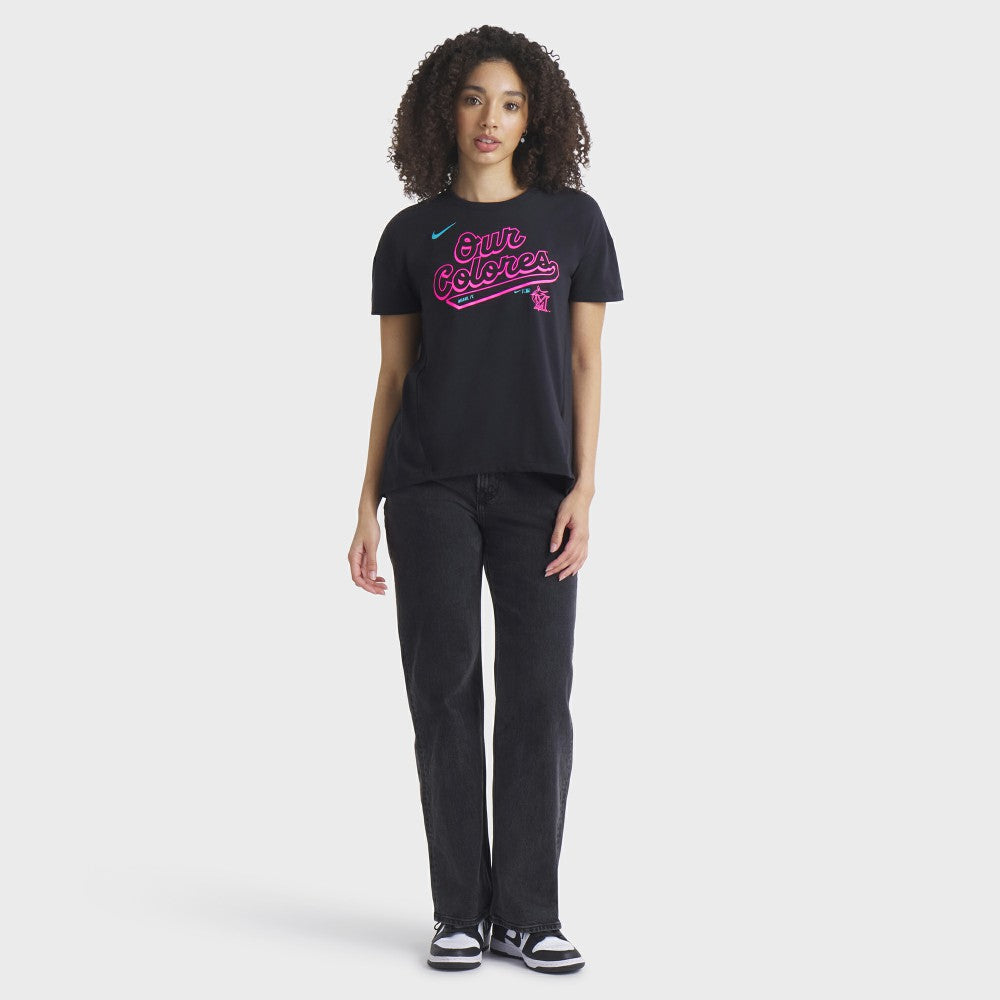 Miami Marlins Nike Women's 2025 City Connect Flowy Fashion Tri-Blend Dri-FIT T-Shirt - MLB