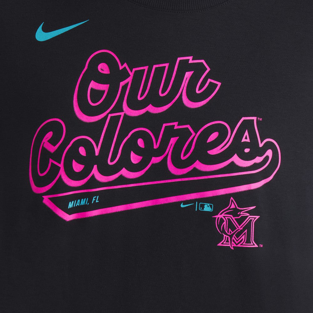 Miami Marlins Nike Women's 2025 City Connect Flowy Fashion Tri-Blend Dri-FIT T-Shirt - MLB