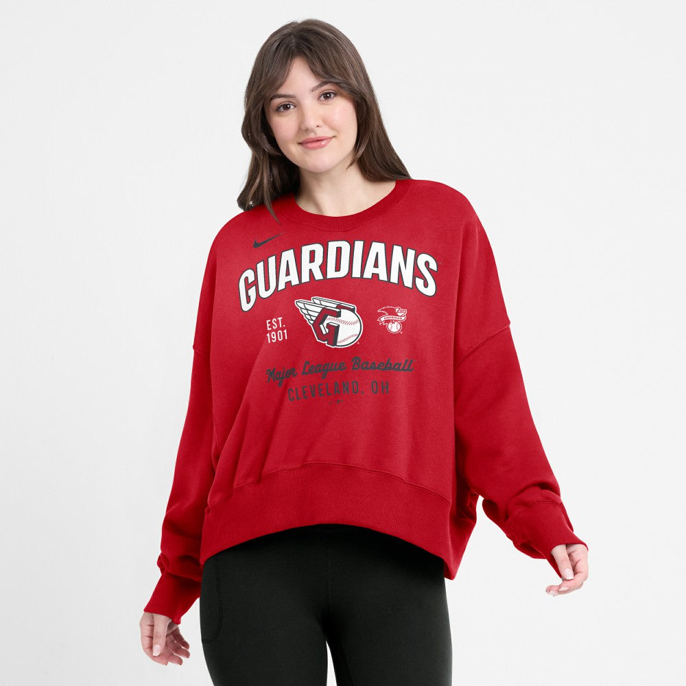 Cleveland Guardians Nike Women's Oversized High Hip Pullover Sweatshirt - MLB
