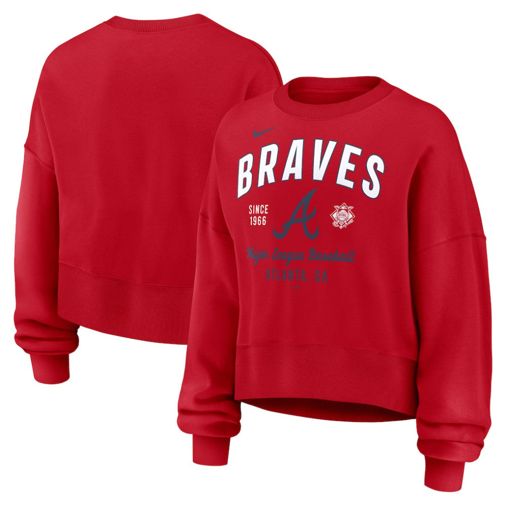 Atlanta Braves Nike Women's Oversized High Hip Pullover Sweatshirt - MLB