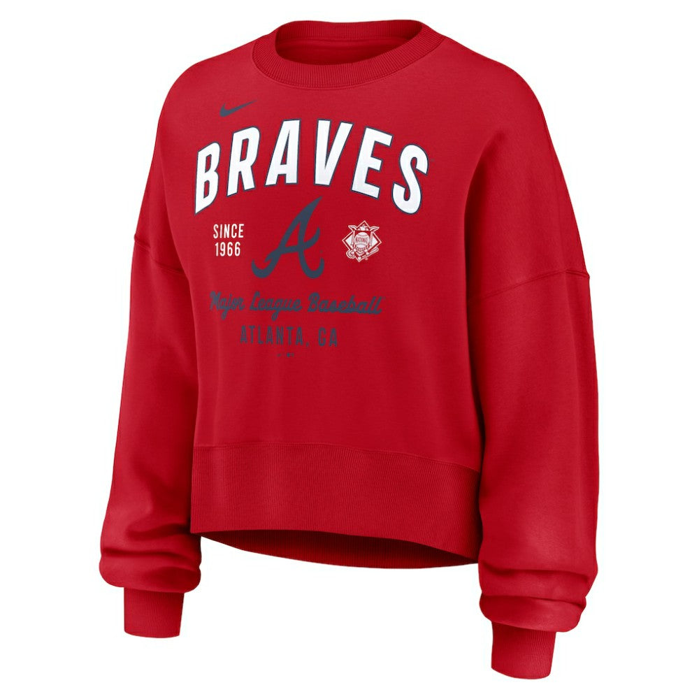Atlanta Braves Nike Women's Oversized High Hip Pullover Sweatshirt - MLB