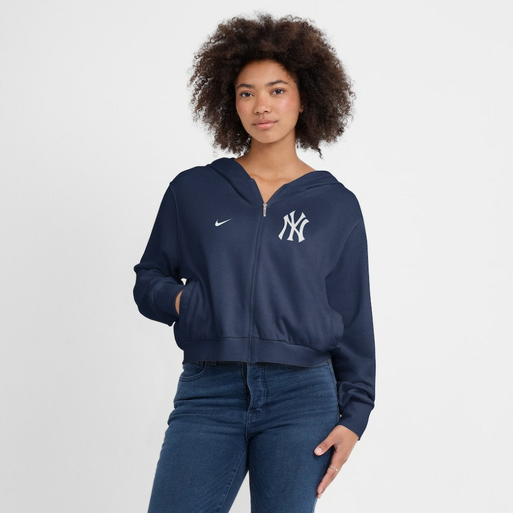 New York Yankees Nike Women's Cropped Chill Full-Zip Hoodie - MLB