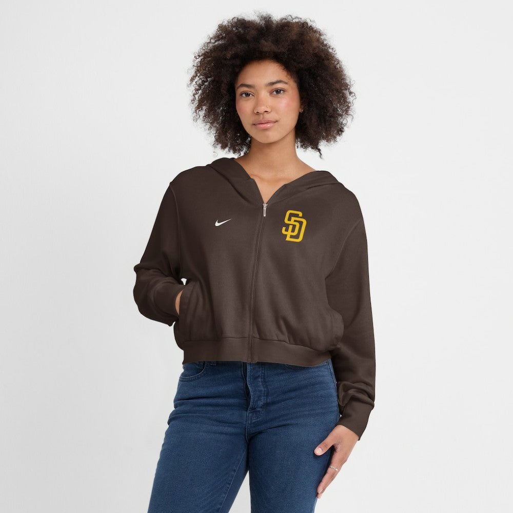 San Diego Padres Nike Women's Cropped Chill Full-Zip Hoodie - MLB