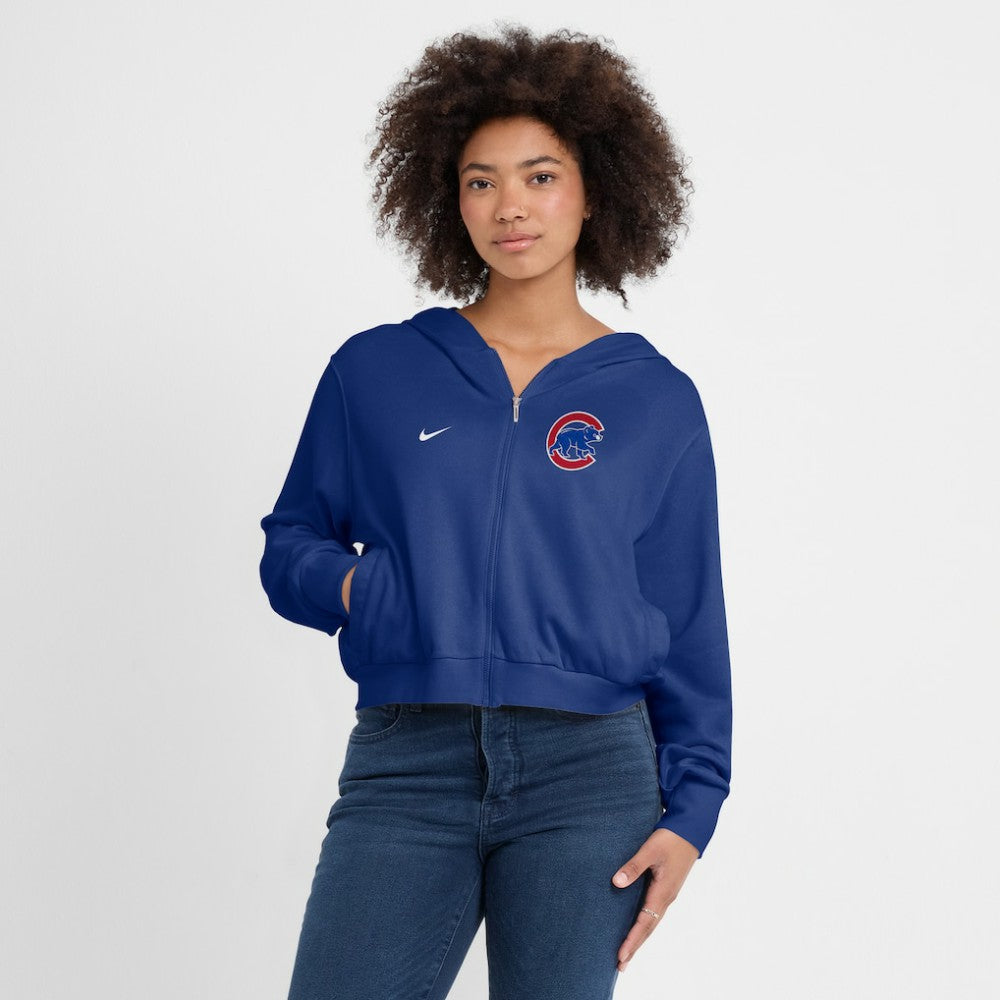 Chicago Cubs Nike Women's Cropped Chill Full-Zip Hoodie - MLB