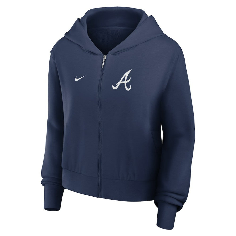 Atlanta Braves Nike Women's Cropped Chill Full-Zip Hoodie - MLB