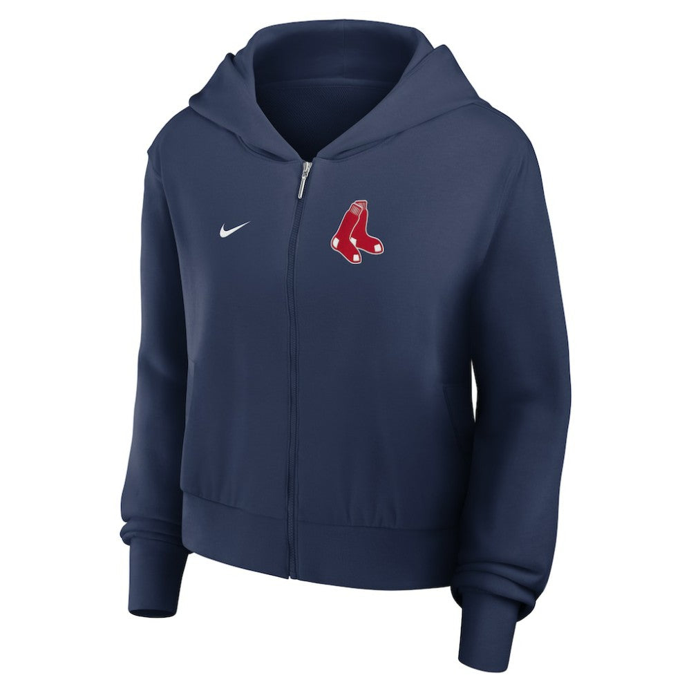 Boston Red Sox Nike Women's Cropped Chill Full-Zip Hoodie - MLB