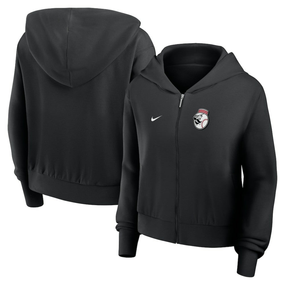 Cincinnati Reds Nike Women's Cropped Chill Full-Zip Hoodie - MLB