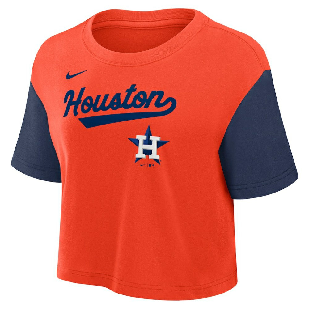 Houston Astros Nike Women's Script Dri-FIT Cropped T-Shirt - MLB