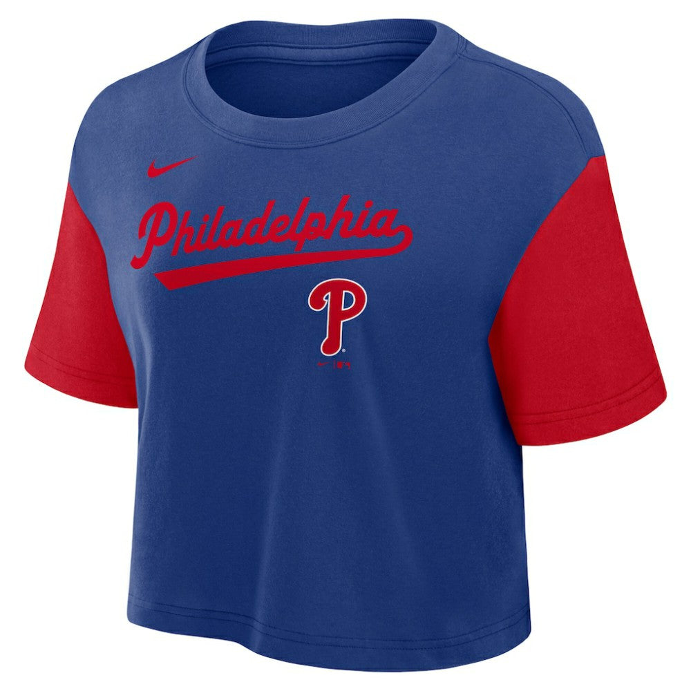 Philadelphia Phillies Nike Women's Script Dri-FIT Cropped T-Shirt - MLB