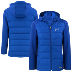Kansas City Royals Cutter & Buck Women's  Evoke Hybrid Eco Softshell Recycled Full-Zip Hoodie Jacket - MLB