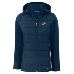 Los Angeles Dodgers Cutter & Buck Women's  Evoke Hybrid Eco Softshell Recycled Full-Zip Hoodie Jacket - MLB