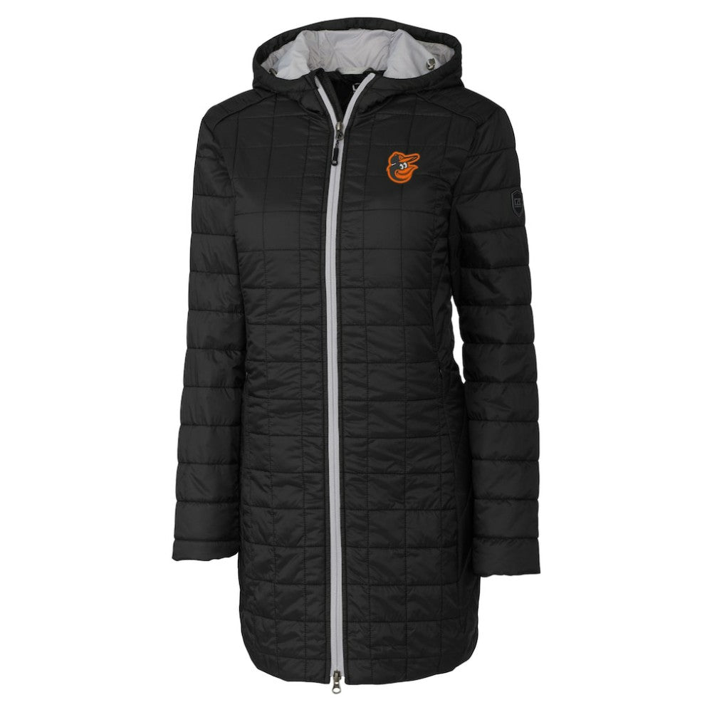 Baltimore Orioles Cutter & Buck Women's Rainier Primaloft Eco Insulated Hooded Full-Zip Long Coat - MLB