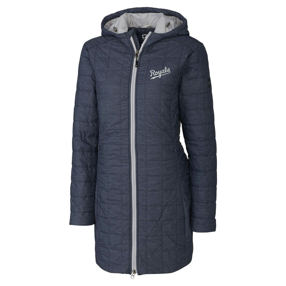 Kansas City Royals Cutter & Buck Women's Rainier Primaloft Eco Insulated Hooded Full-Zip Long Coat - MLB