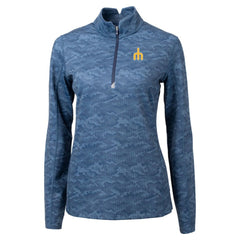 Seattle Mariners Cutter & Buck Women's  Traverse Camo Print Stretch Quarter-Zip Top - MLB