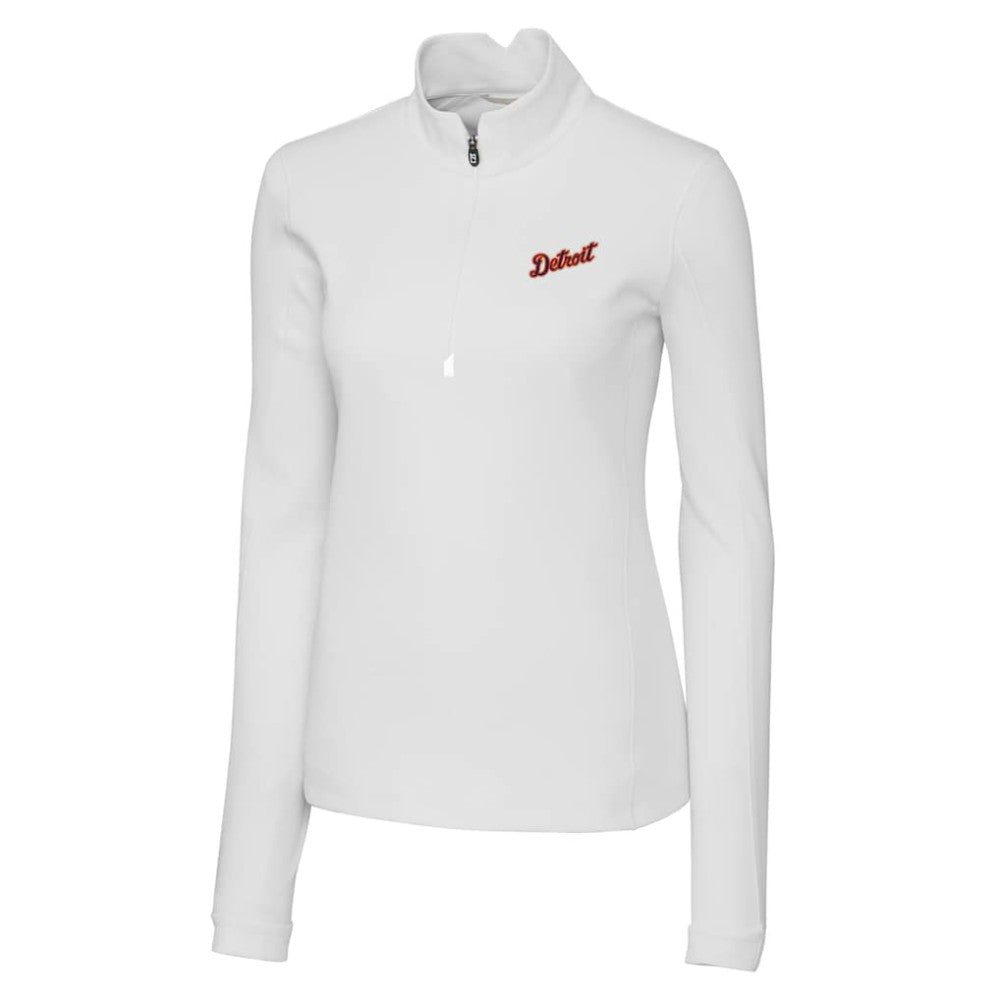 Detroit Tigers Cutter & Buck Women's  Traverse Stretch Quarter-Zip Pullover Top - MLB