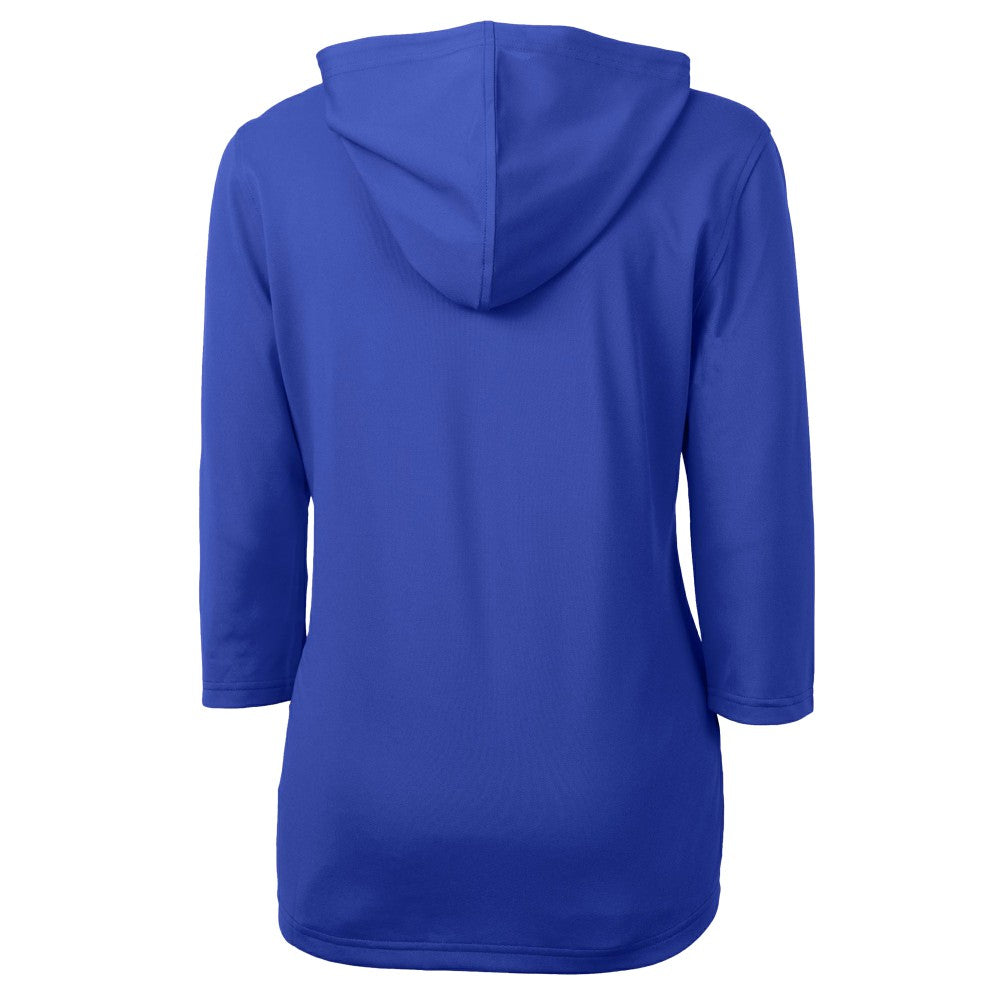 Los Angeles Dodgers Cutter & Buck Women's  DryTec Virtue Eco Pique Recycled 3/4-Sleeve Half-Zip Pullover Hoodie - MLB